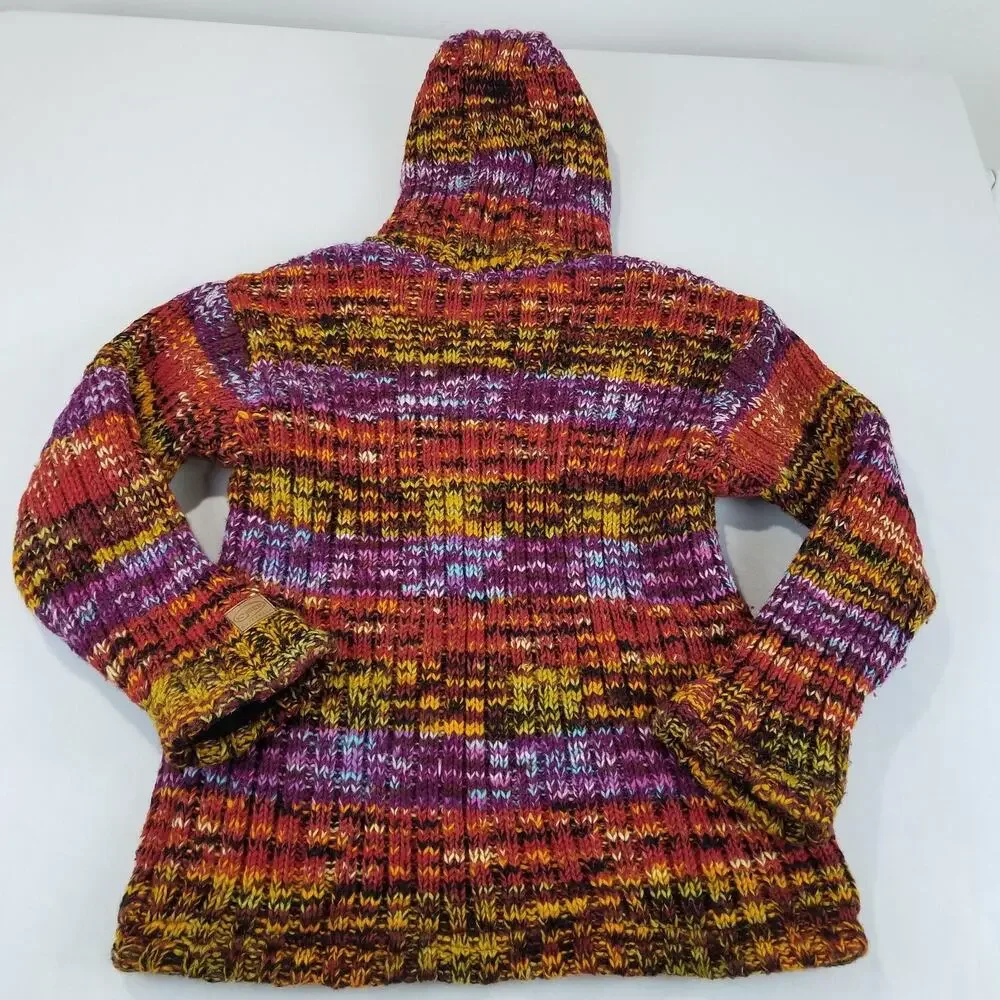 Kyber Outerwear Jacket Womens Large Multicolor Wool Fleece Lined Hooded Full Zip - Picture 2 of 12